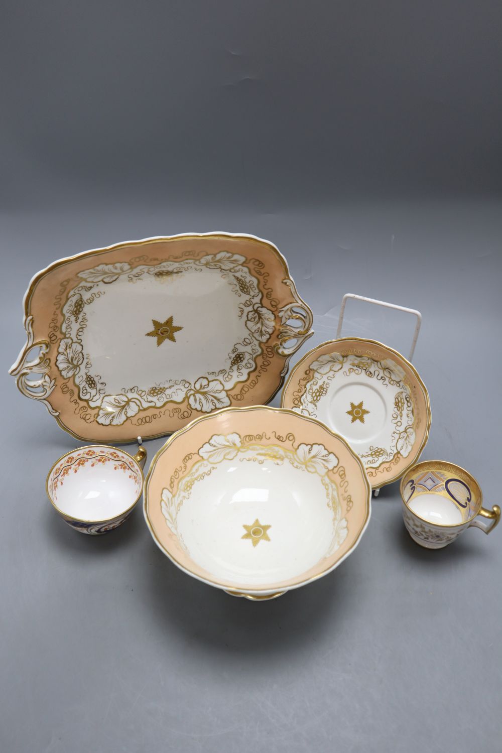 A group of mixed 19th century lustre teawares